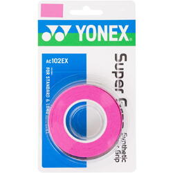 Overgrip Yonex Super Grap AC102EX, set 3 bucati, culoare roz (pink)
