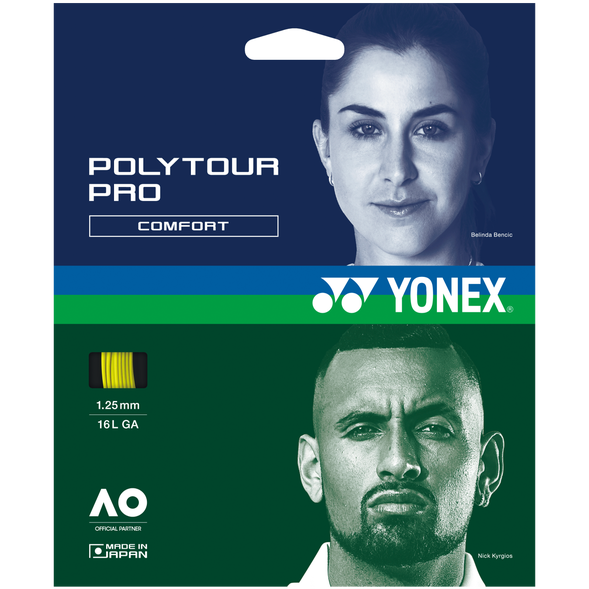 Yonex Racordaj Tenis Poly Tour Pro, lungime 12 m Galben