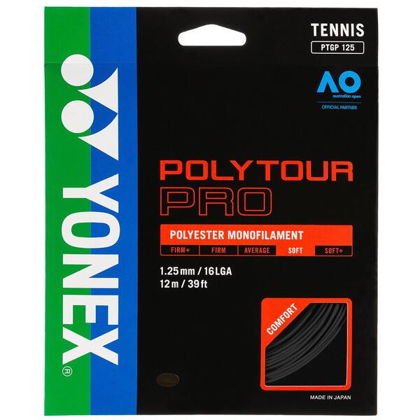 Yonex Racordaj Tenis Poly Tour Pro, lungime 12 m Negru