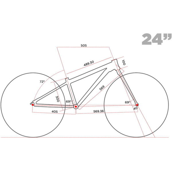 Bicicleta Pegas Drumet 24", MTB copii, Rosu/Alb