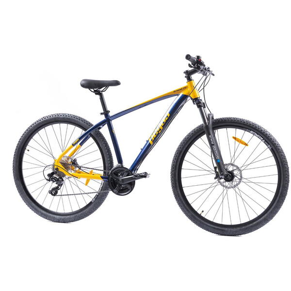 Bicicleta Pegas MTB Drumet, cadru aluminiu, marime L, 24 viteze, manete schimbator Shimano, frane disc fata/spate, roti 29 inch, Albastru Petrol
